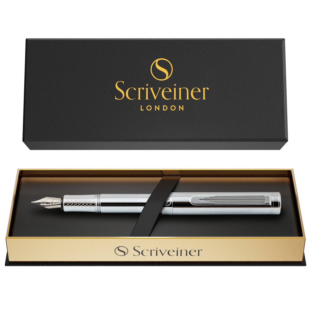 Scriveiner Pocket Pen Silber Chrom Füllfederhalter - Feine Feder