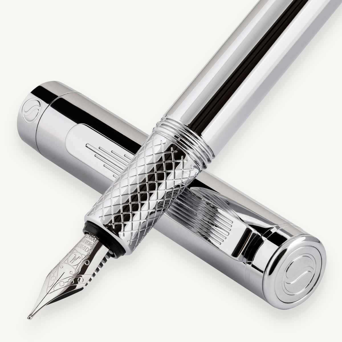 Pluma estilográfica Scriveiner Pocket Pen Plata Cromo - Punta media