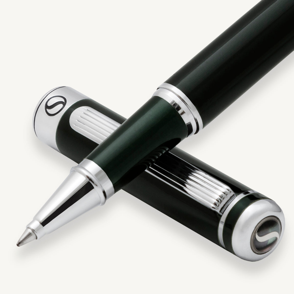 Stylo roller classique Scriveiner noir vert