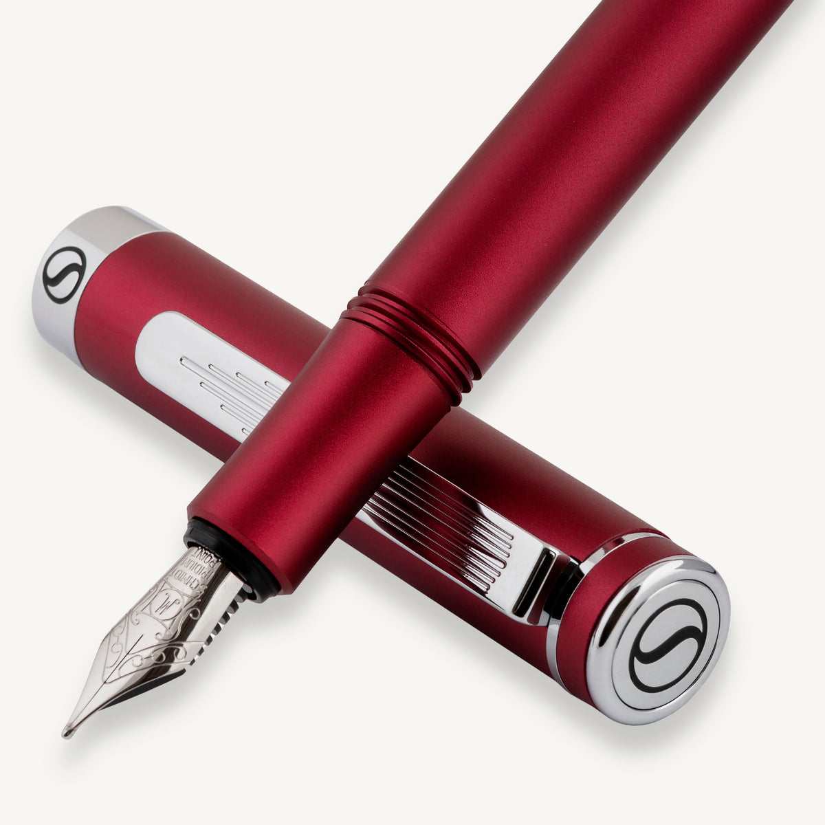 Scriveiner Pocket Pen Matt Red Fountain Pen - Medium Nib