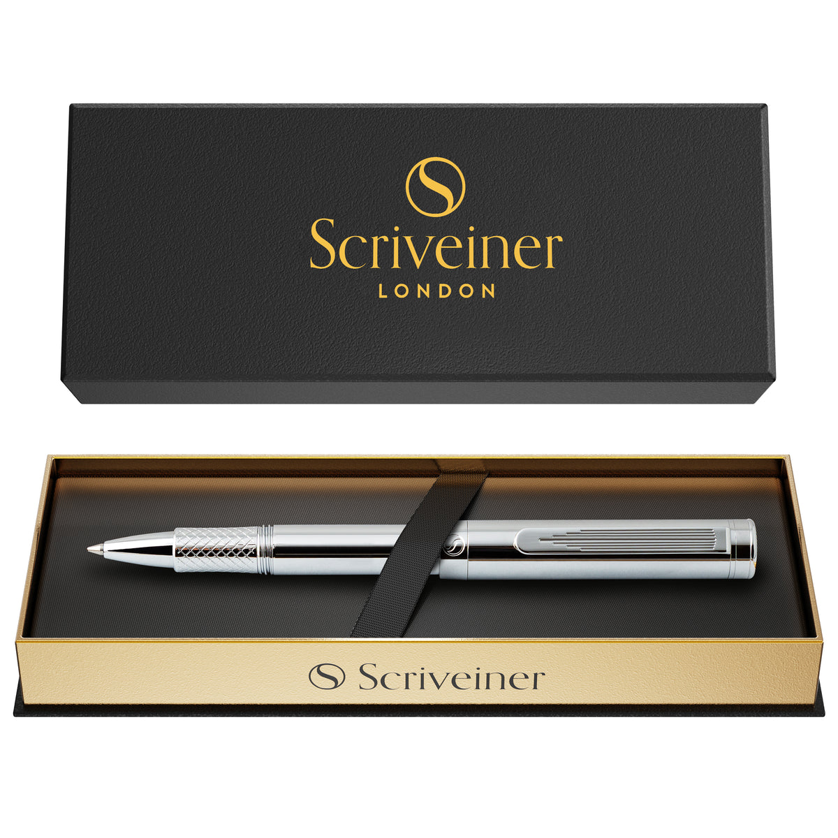 Penna rollerball Scriveiner Pocket Pen Cromo Argento