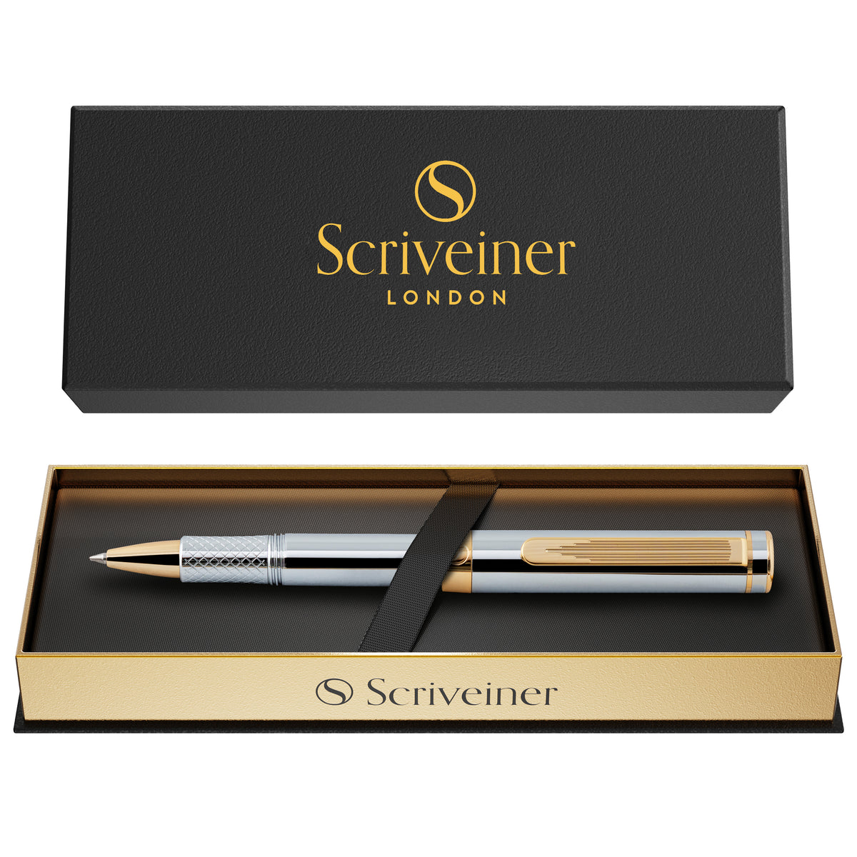 Scriveiner Pocket Pen Silver Gold Rollerball Pen