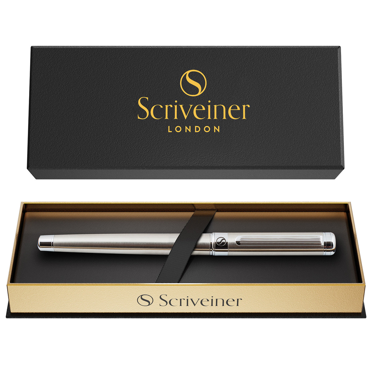 Scriveiner Klassischer Edelstahl-Rollerball-Stift