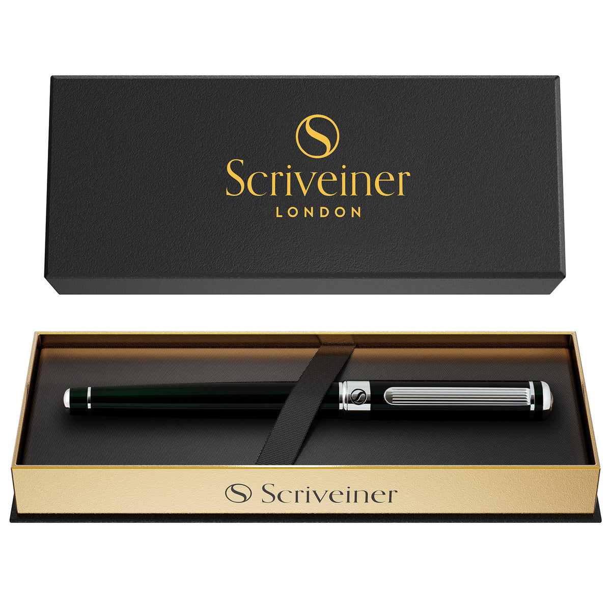 Scriveiner Klassischer Schwarz-Grüner Rollerball-Stift