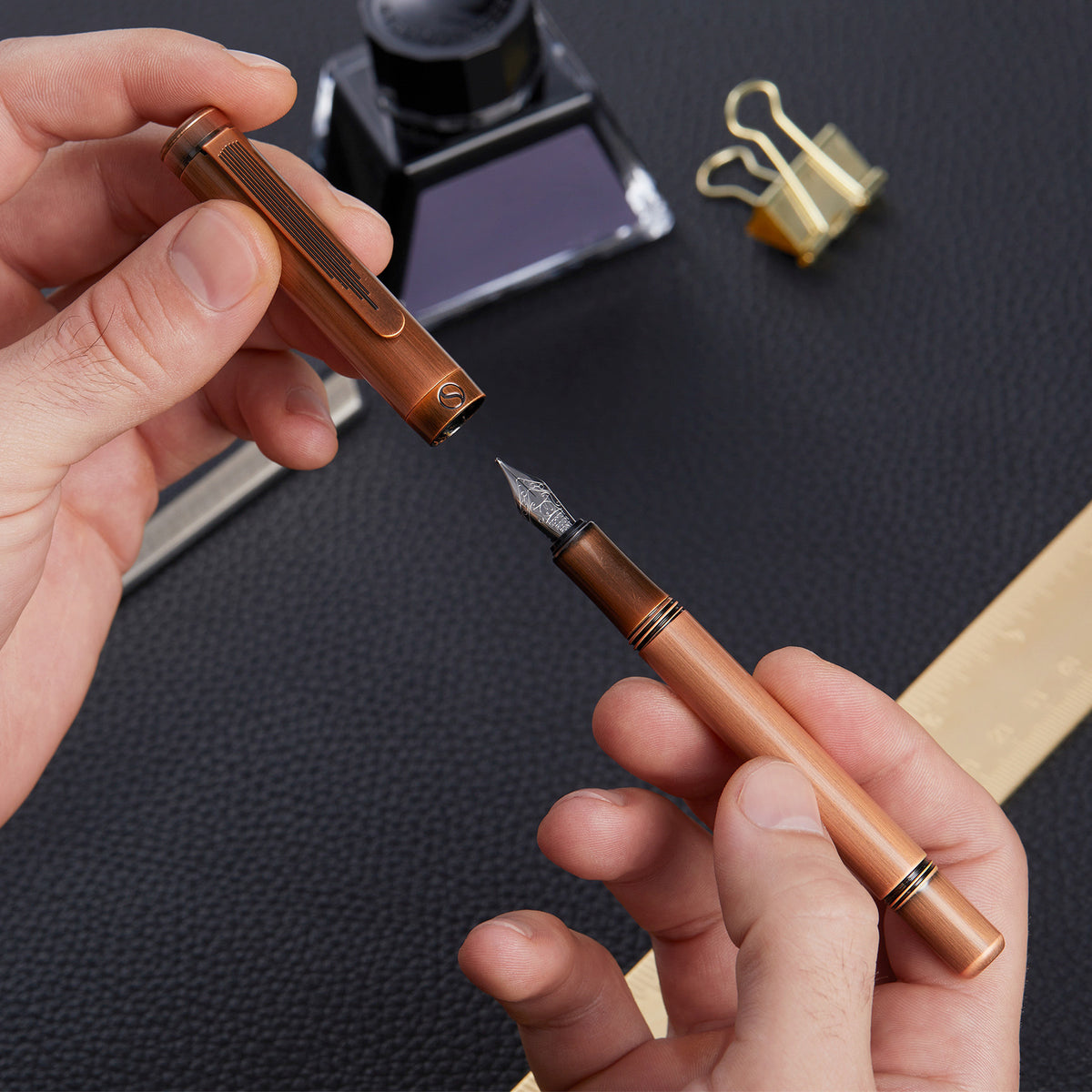 Scriveiner Pocket Pen Kupfer Füllfederhalter - Mittlere Feder