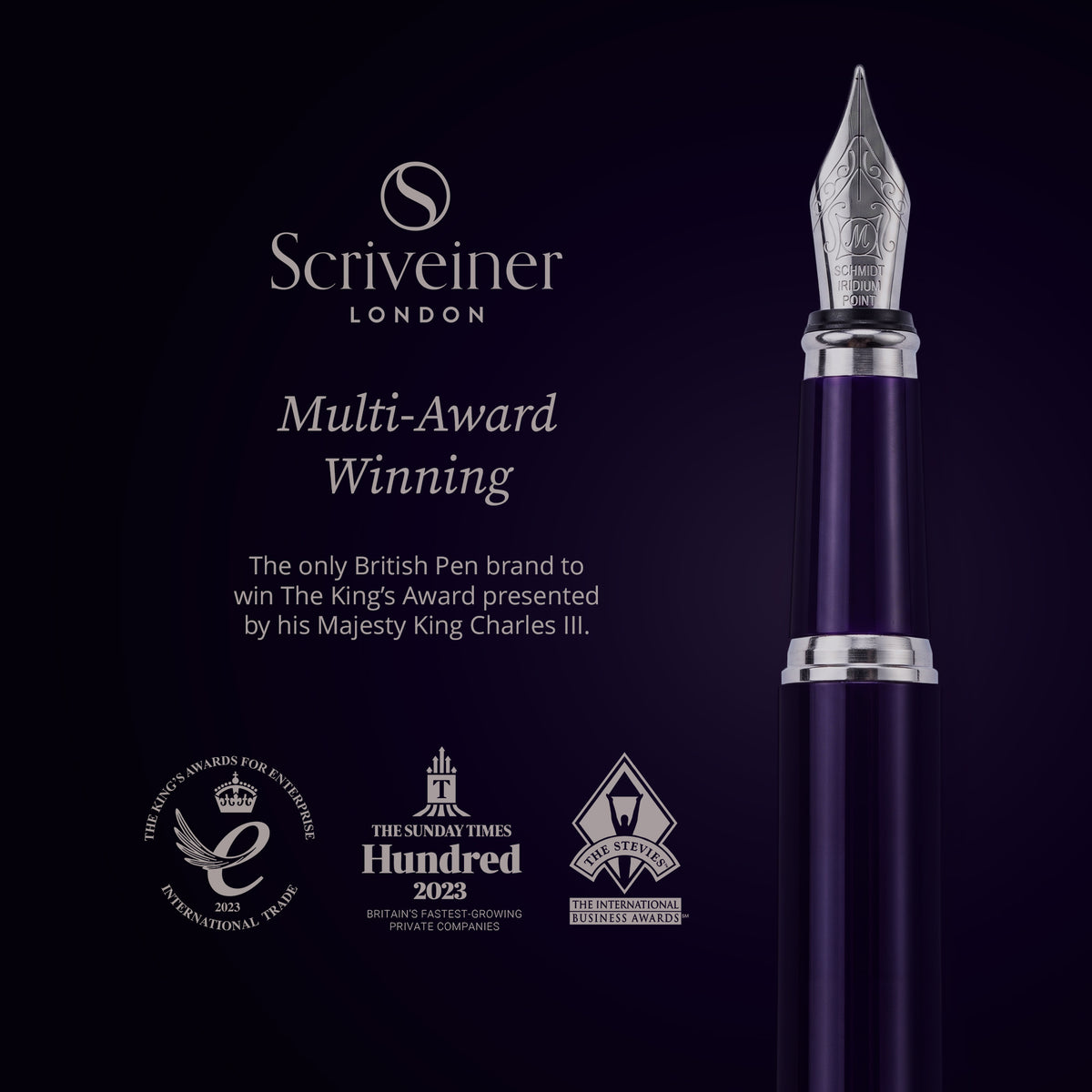 Scriveiner Classic Aubergine Fountain Pen - Fine Nib