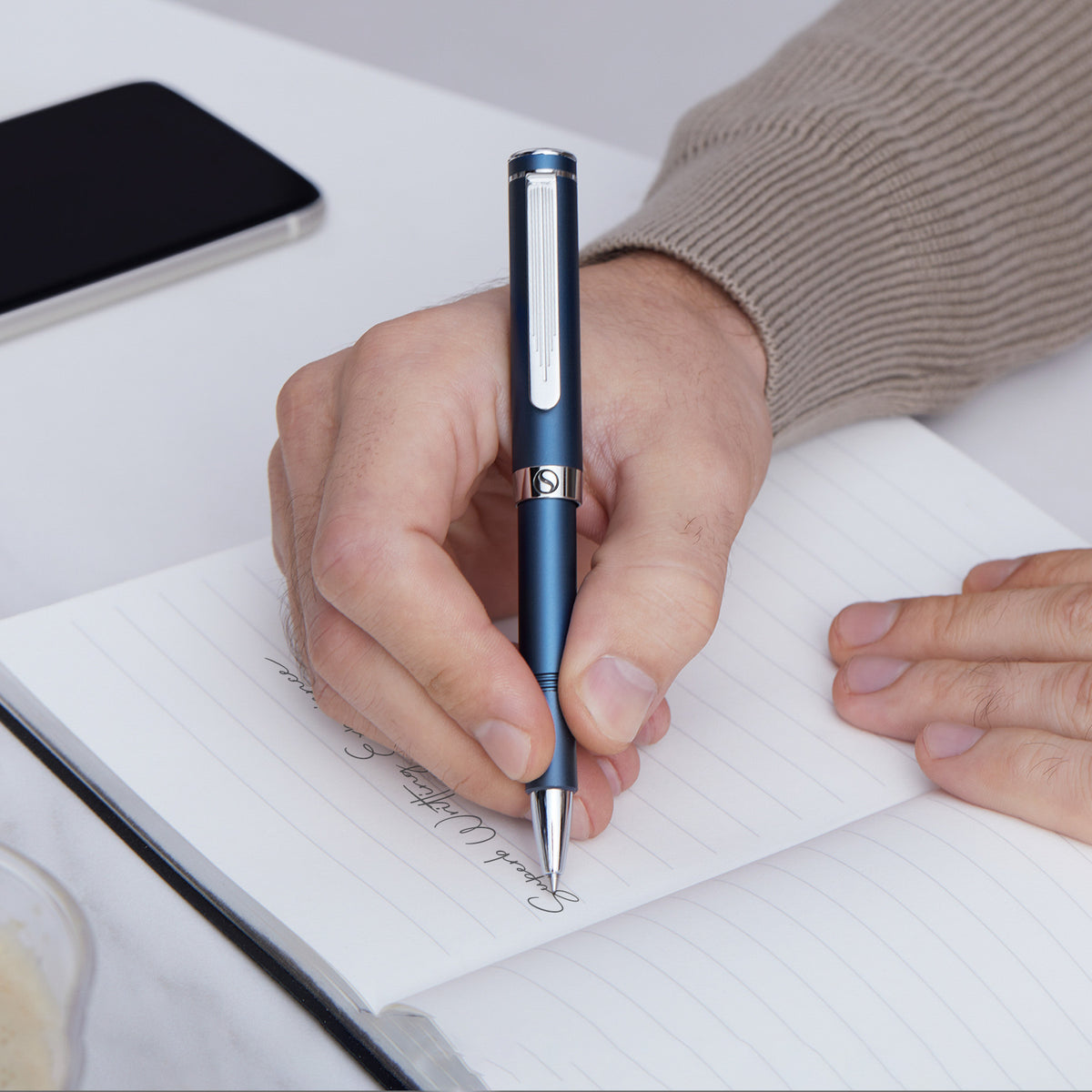 Scriveiner Pocket Pen Matt Blue Rollerball Pen