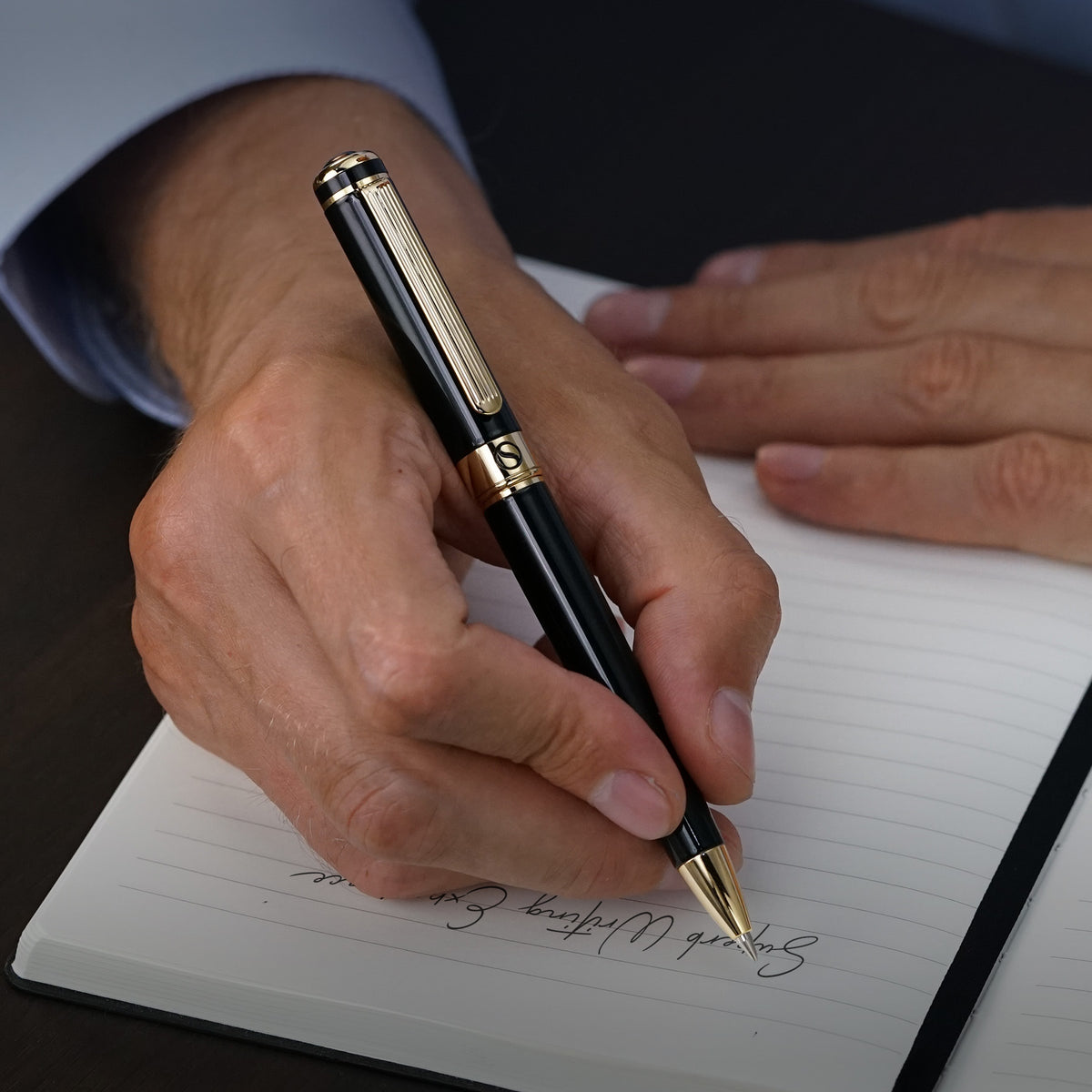 Scriveiner Klassischer Kugelschreiber Schwarz Lack