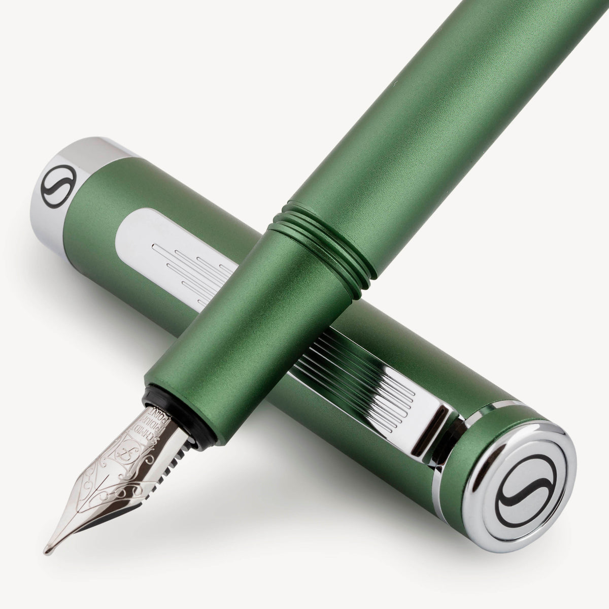 Stylo plume Scriveiner Pocket Pen vert mat - Pointe fine