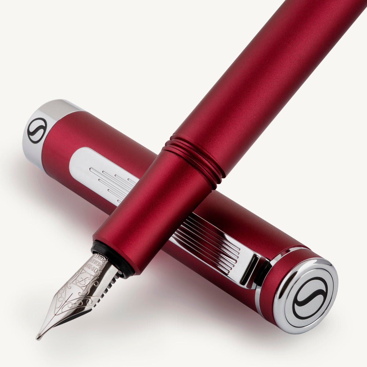 Stylo plume Scriveiner Pocket Pen rouge mat - Pointe fine