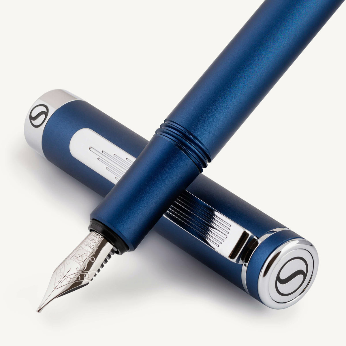 Stylo plume Scriveiner Pocket Pen bleu mat - Pointe fine