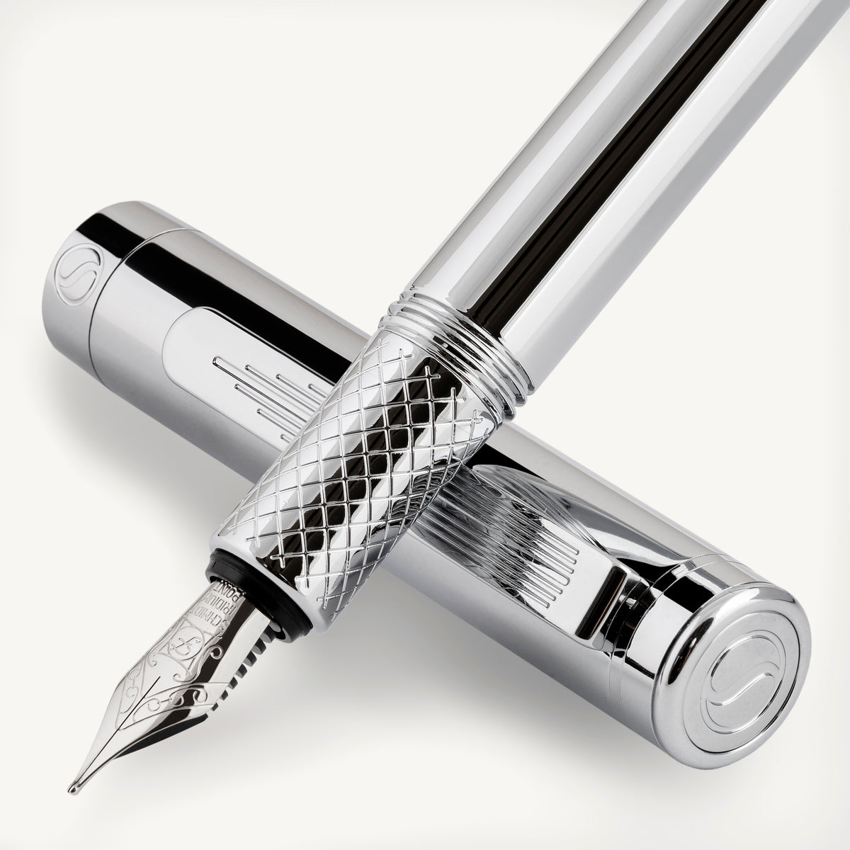 Stylo plume Scriveiner Pocket Pen argent chrome - Pointe fine