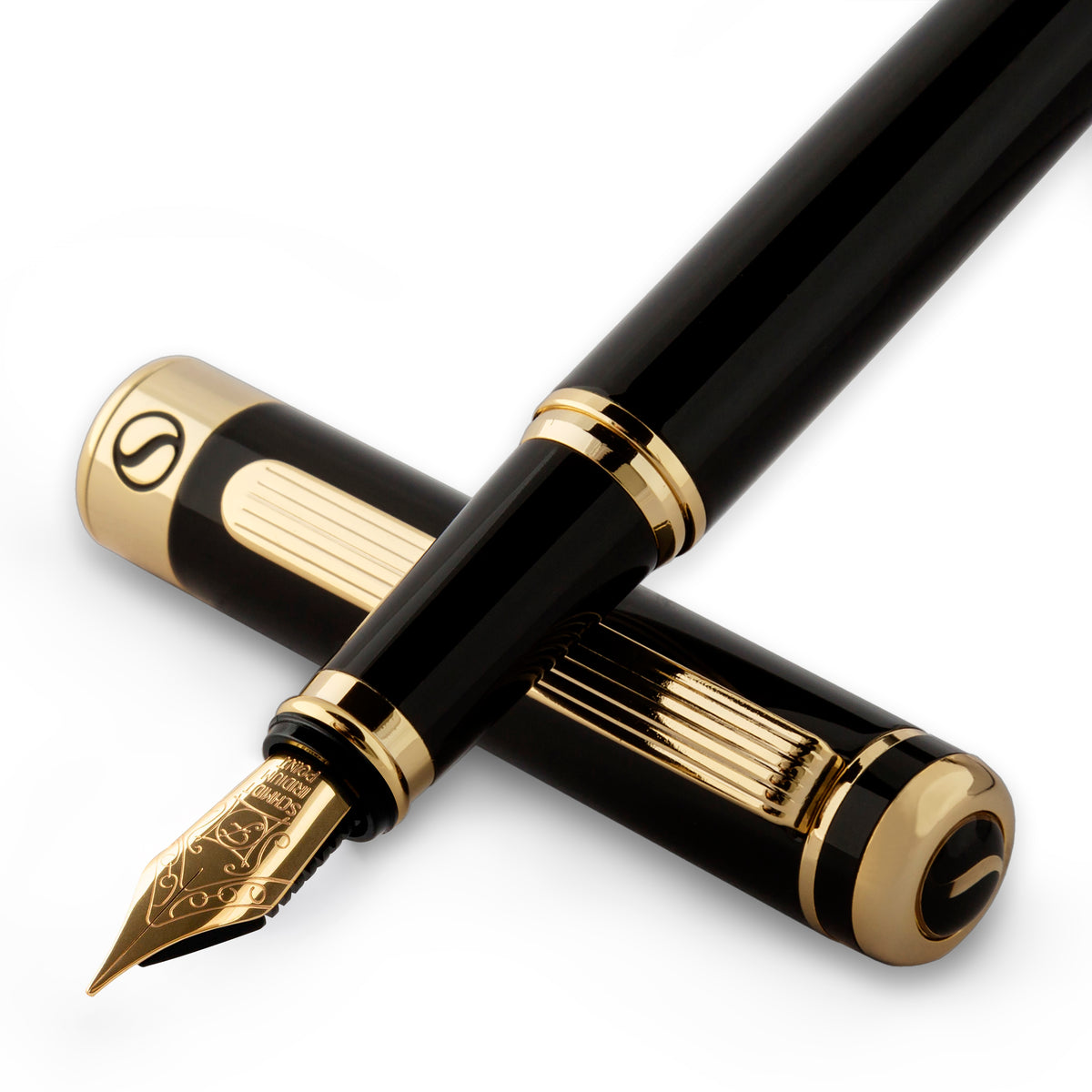 Scriveiner Classic Black Lacquer Fountain Pen - Fine Nib