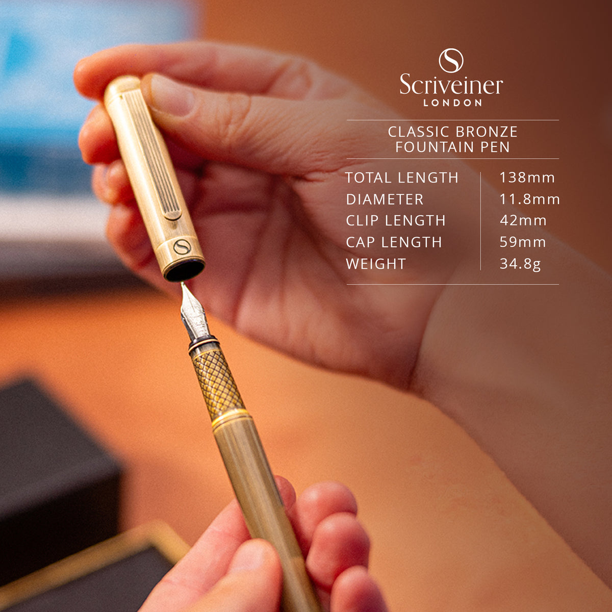 Scriveiner Classic Bronze Fountain Pen – Fine