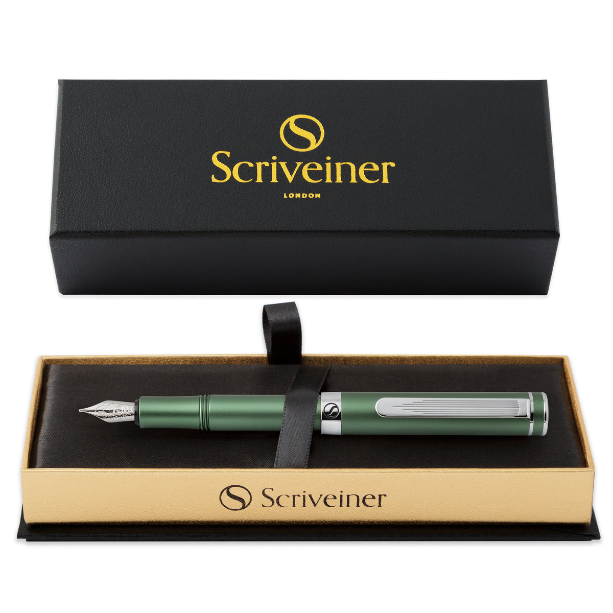 Scriveiner Pocket Pen Matt Green Fountain Pen - Fine Nib