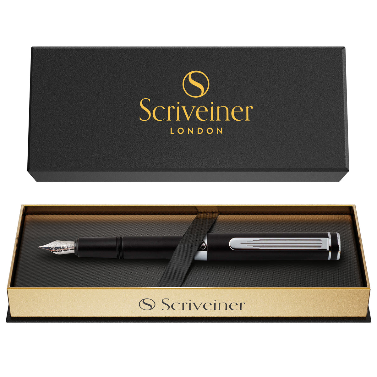 Scriveiner Pocket Pen Matt Black Fountain Pen - Medium Nib