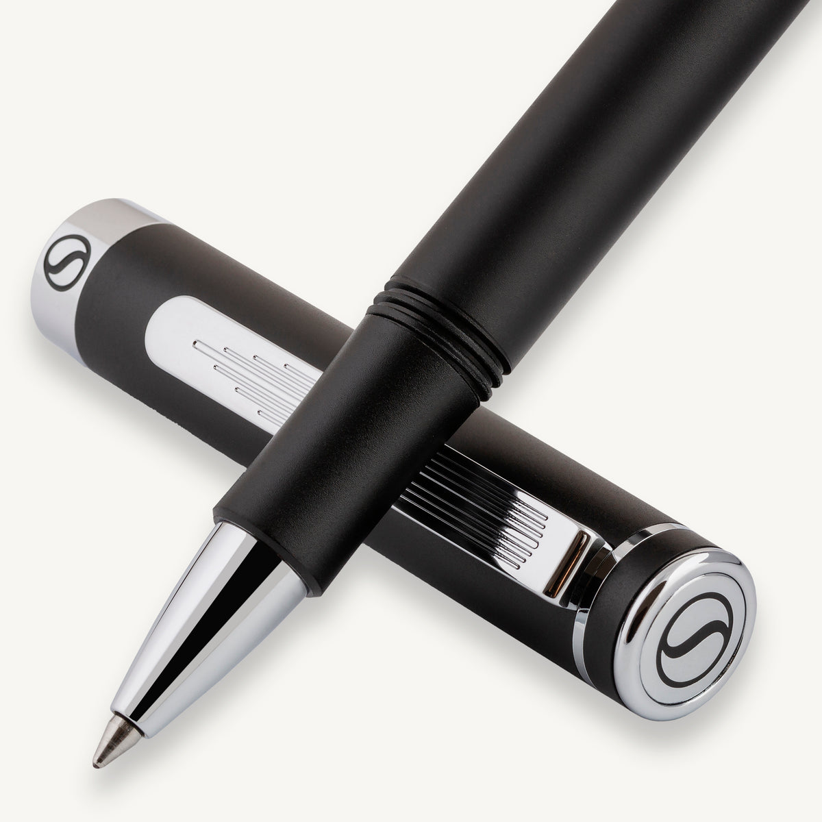 Scriveiner Pocket Pen Black Chrome Rollerball Pen