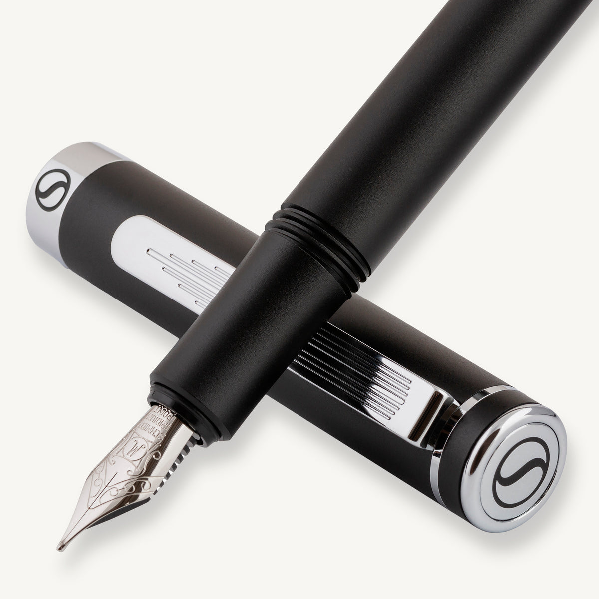 Scriveiner Pocket Pen Matt Black Fountain Pen - Medium Nib