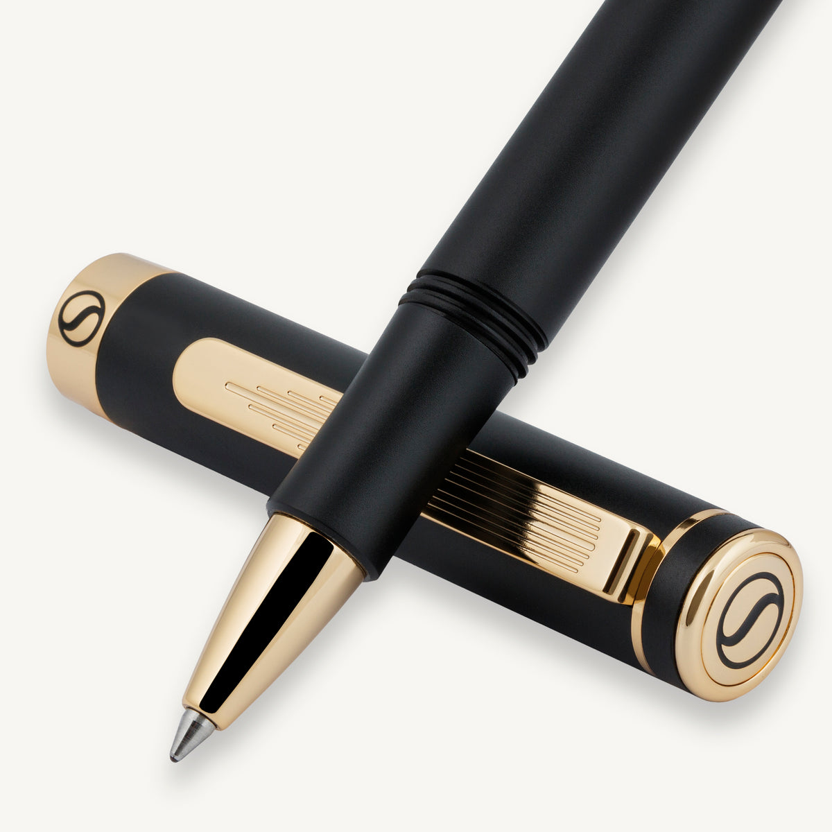 Scriveiner Pocket Pen Black Gold Rollerball Pen