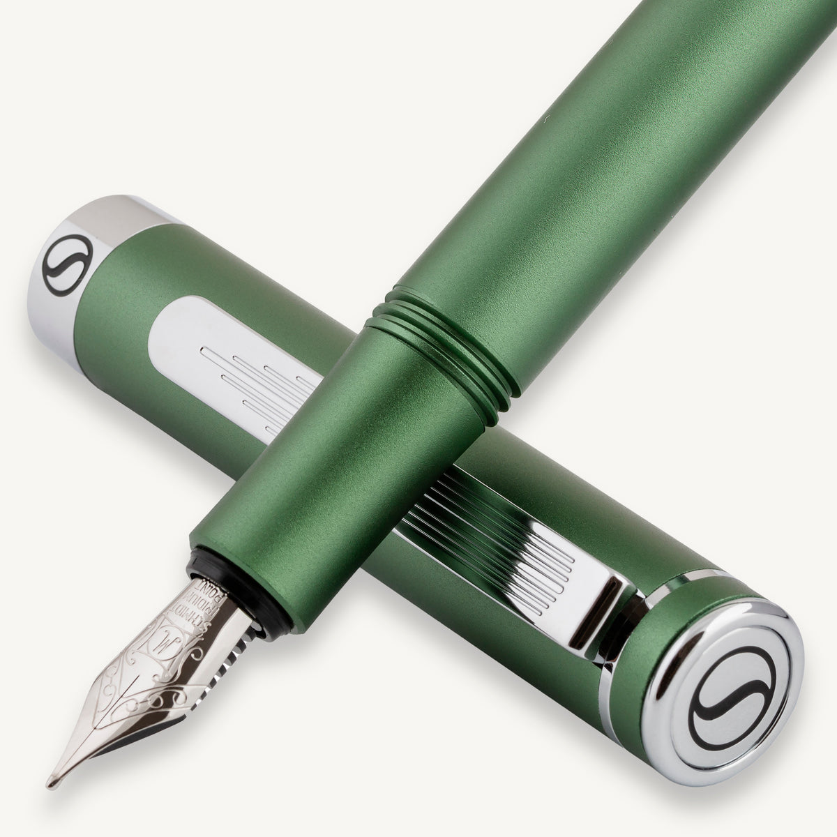 Scriveiner Pocket Pen Matt Green Fountain Pen - Medium Nib