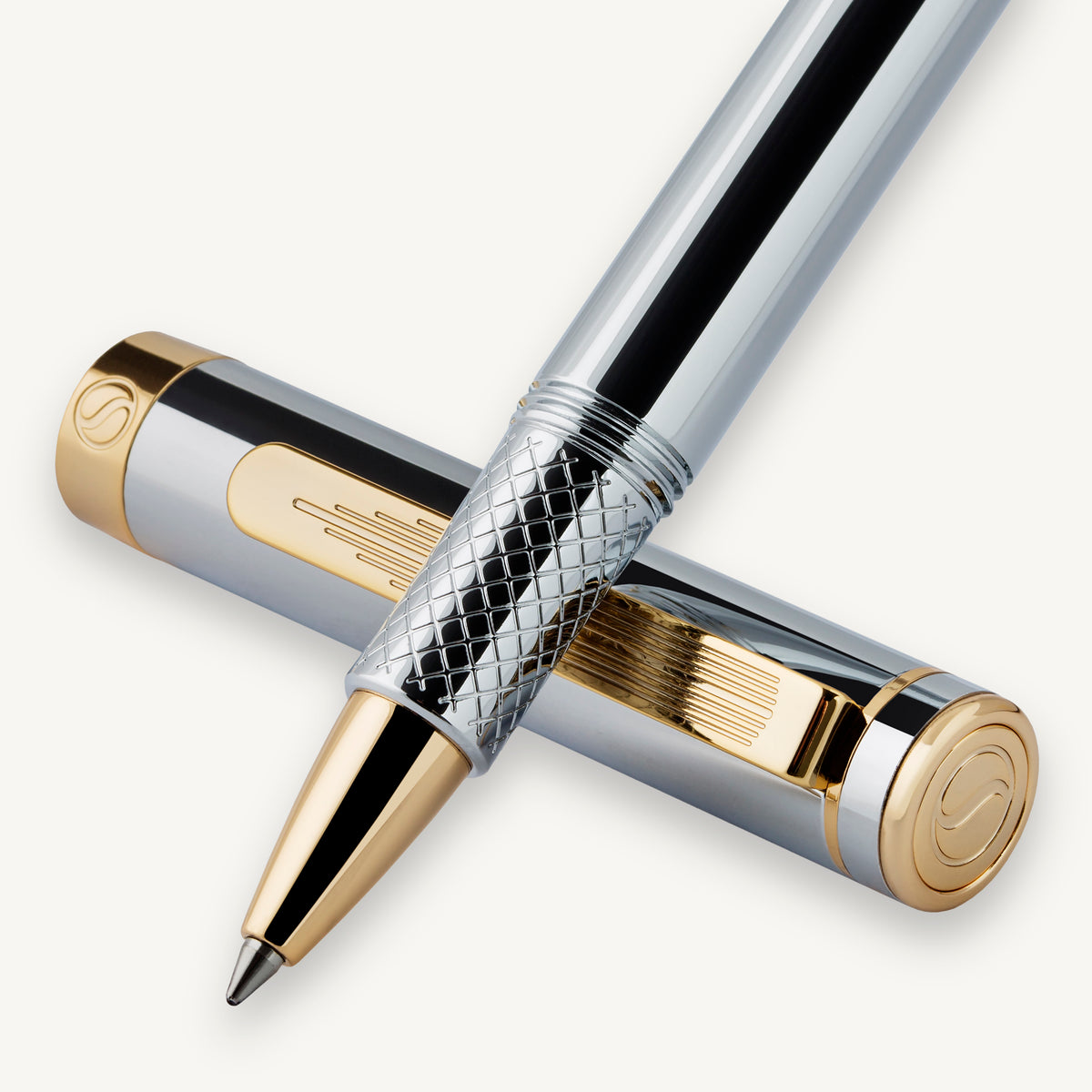 Scriveiner Pocket Pen Silver Gold Rollerball Pen
