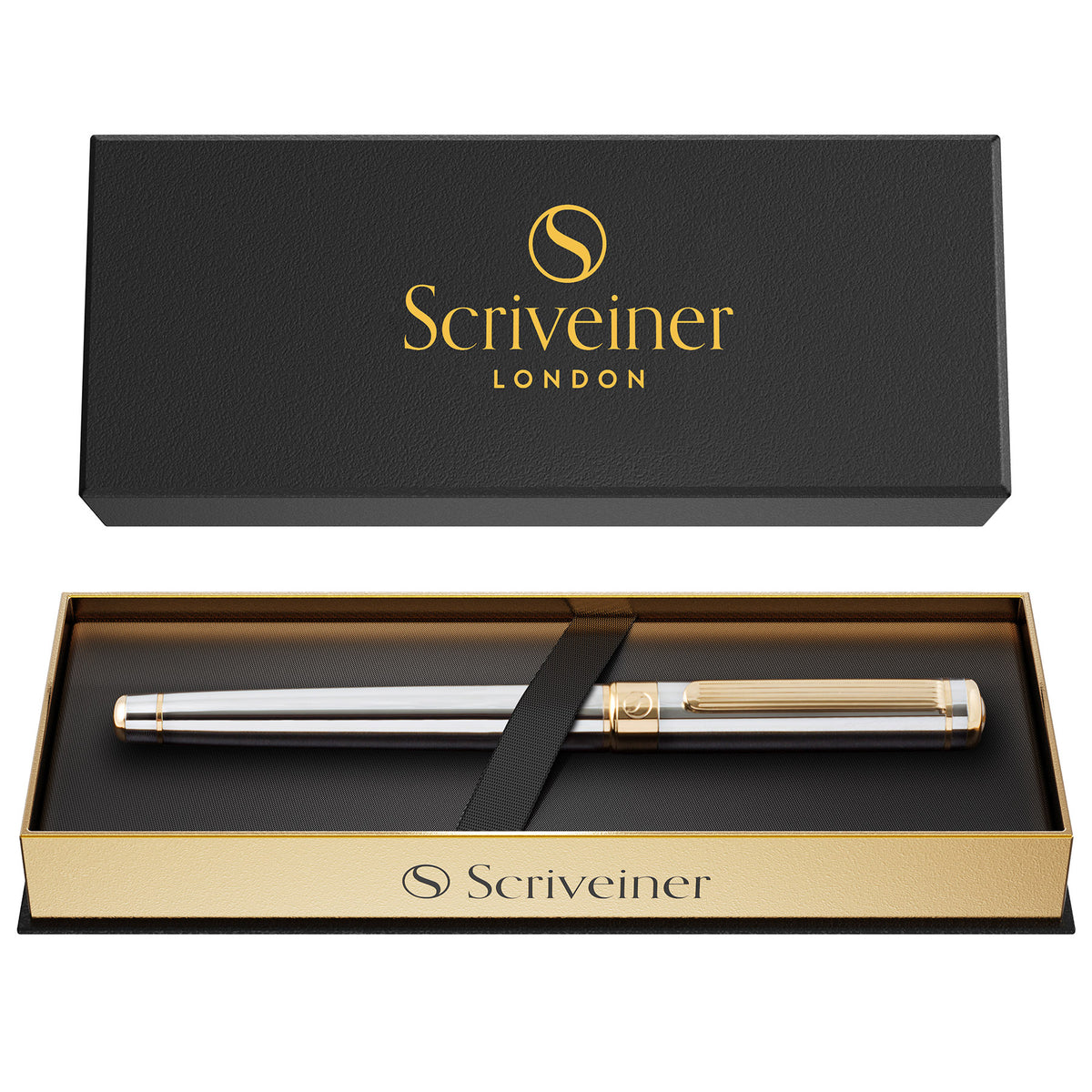 Scriveiner Classic Silver Chrome Rollerball Pen