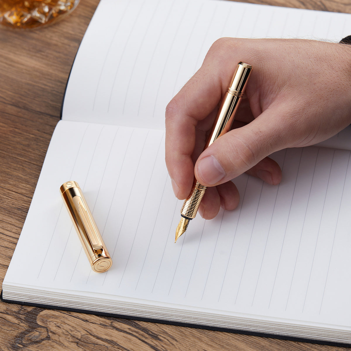 Scriveiner Pocket Pen Gold Fountain Pen - Fine Nib