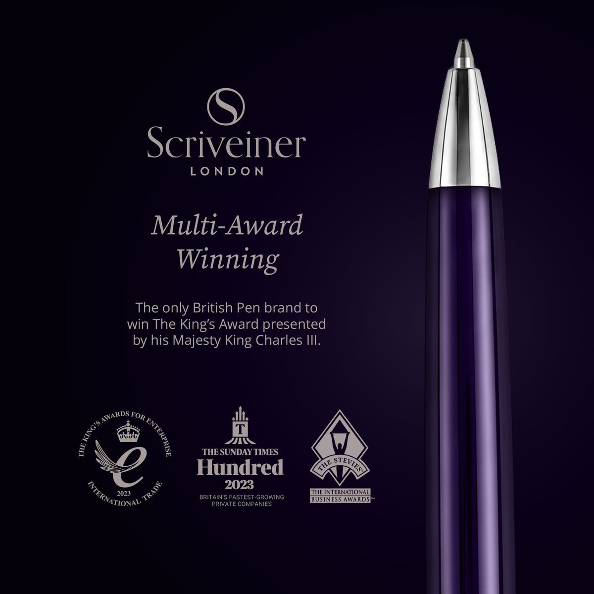 Scriveiner Classic Aubergine Ballpoint Pen