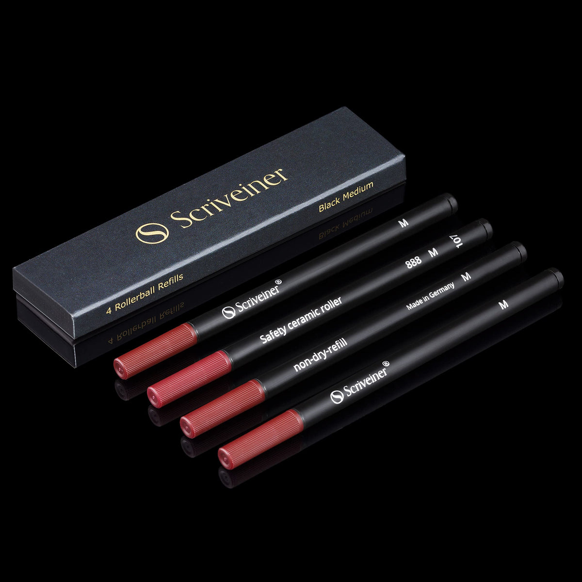 Scriveiner Black Rollerball Refill - Medium Nib