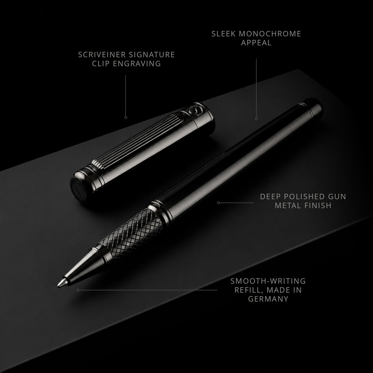 Scriveiner Classic Gun Metal Rollerball Pen