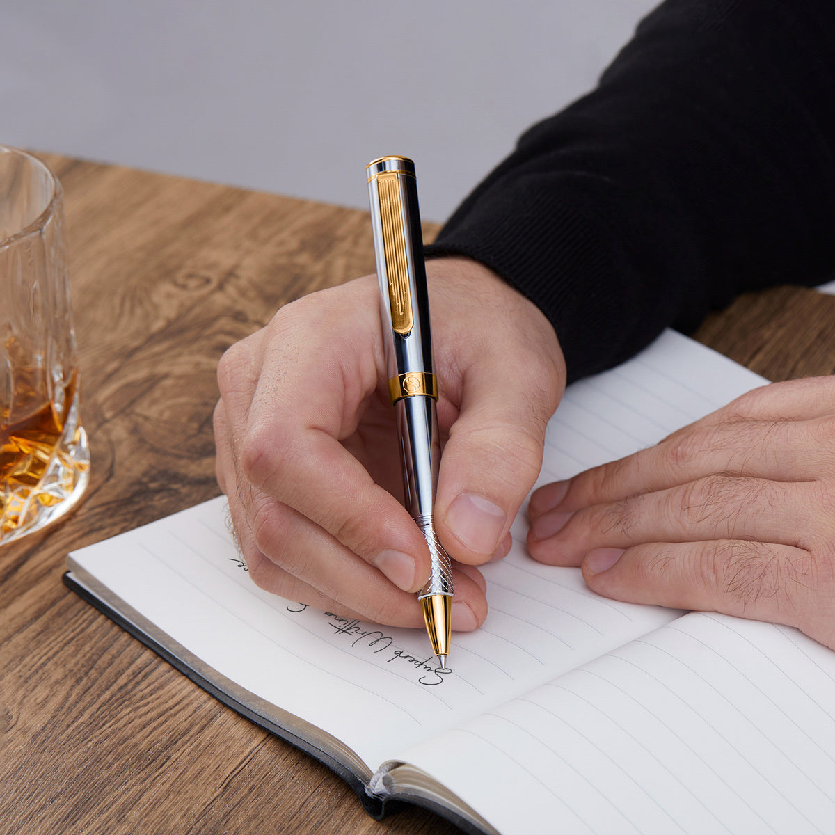 Scriveiner Pocket Pen Silver Gold Rollerball Pen
