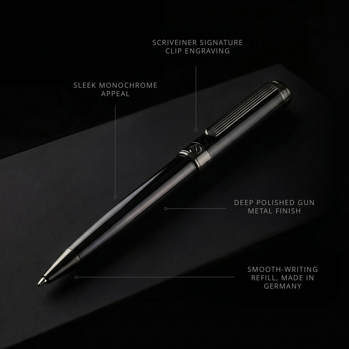 Scriveiner Classic Gun Metal Ballpoint Pen
