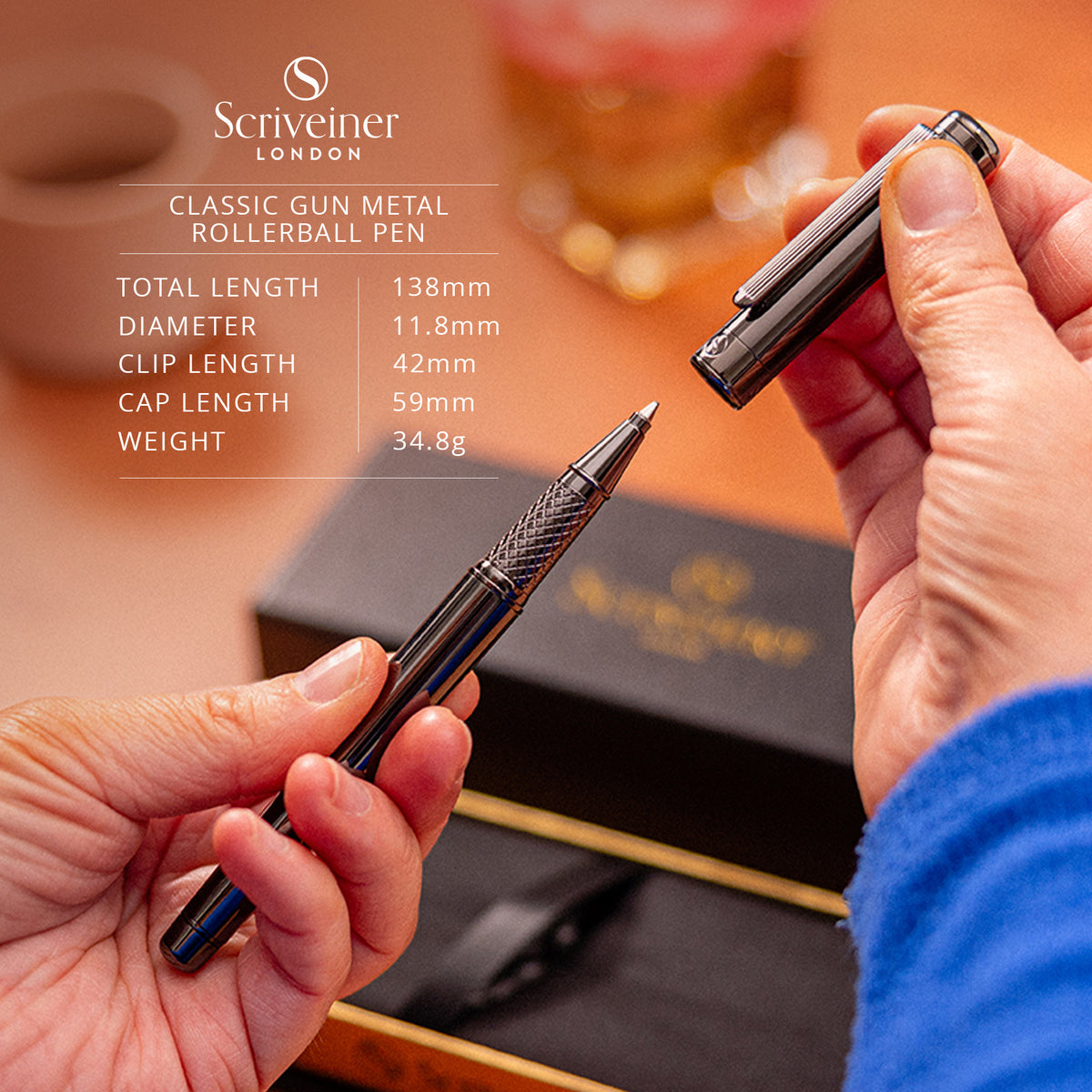 Scriveiner Classic Gun Metal Rollerball Pen