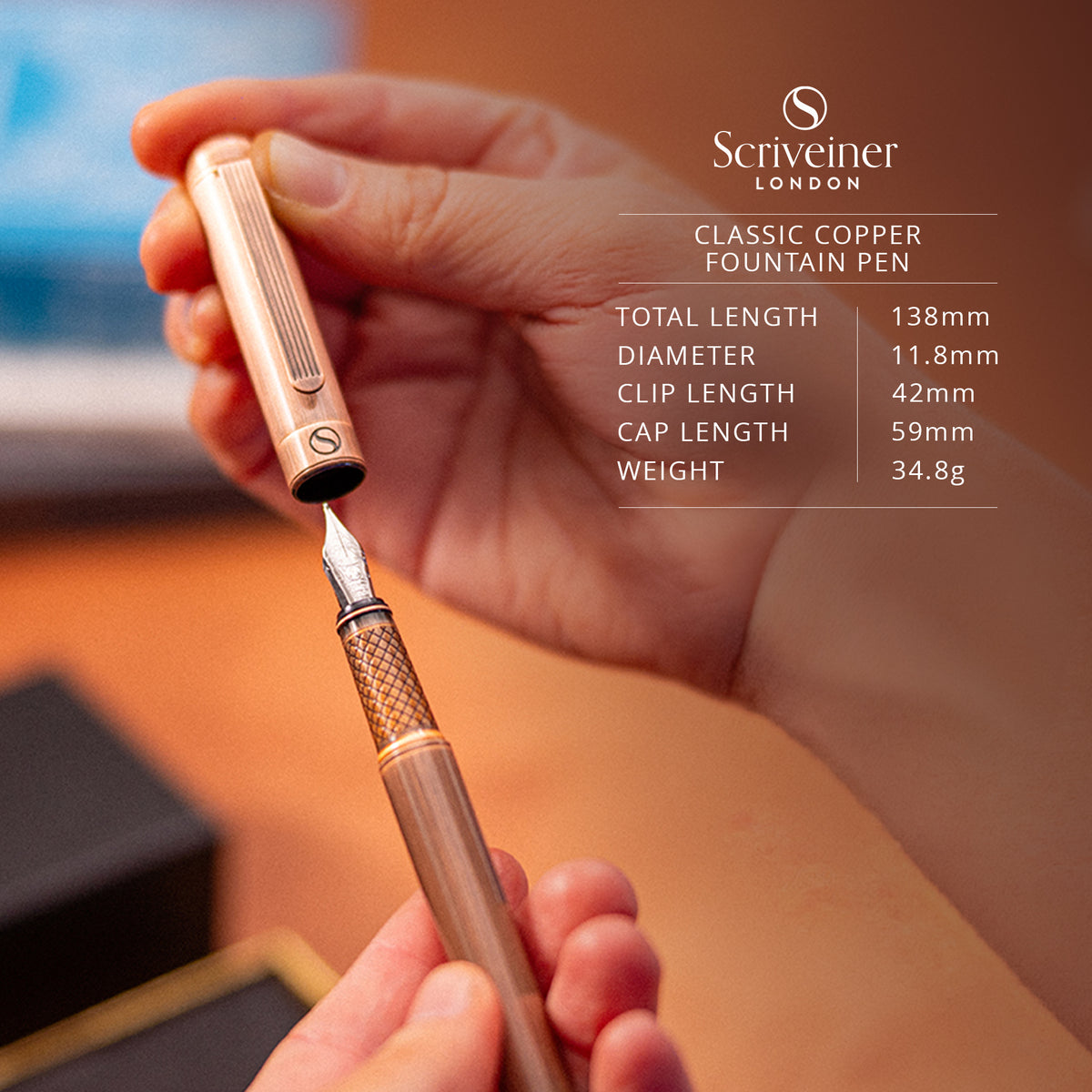Scriveiner Classic Copper Fountain Pen – Medium
